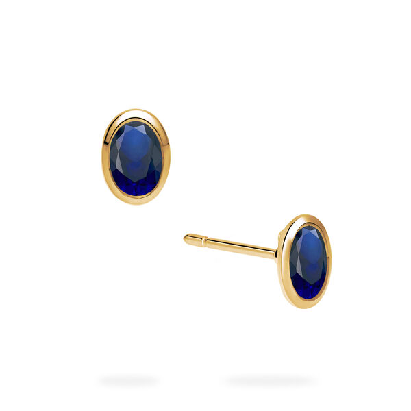 Yellow Gold Sapphire Stud Earrings